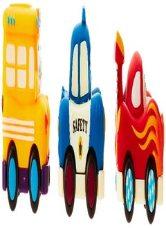 B. Toys by Battat - Mini Pull-Back Vehicles Set, Bus & Cars, Multi, 3Pc Hot Rod, School Bus, Police Car