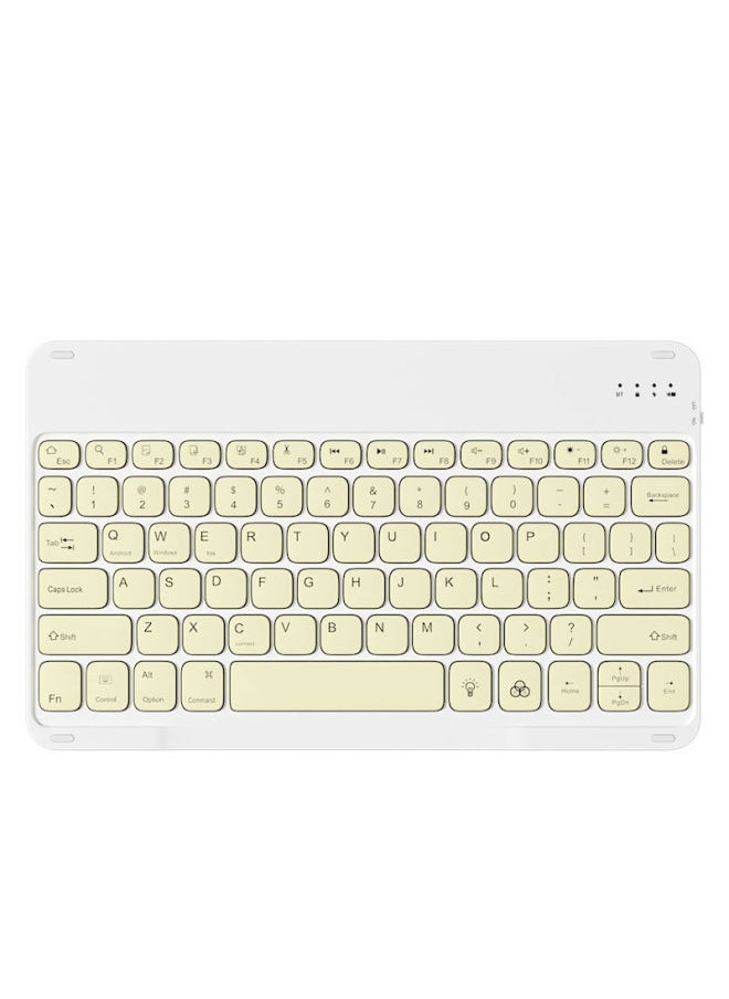 Hot Models For 10-inch Tablet Ipad For Huawei Samsung Multilingual Bluetooth Wireless Mute Tablet Keyboard-Color:Yellow-Product Type:Backlight