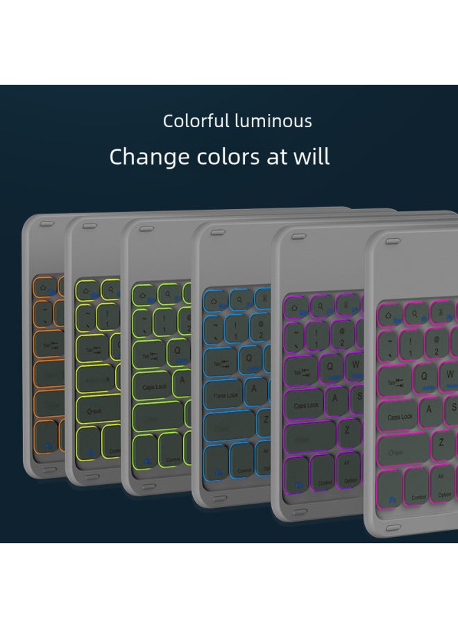 Hot Models For 10-inch Tablet Ipad For Huawei Samsung Multilingual Bluetooth Wireless Mute Tablet Keyboard-Color:Yellow-Product Type:Backlight