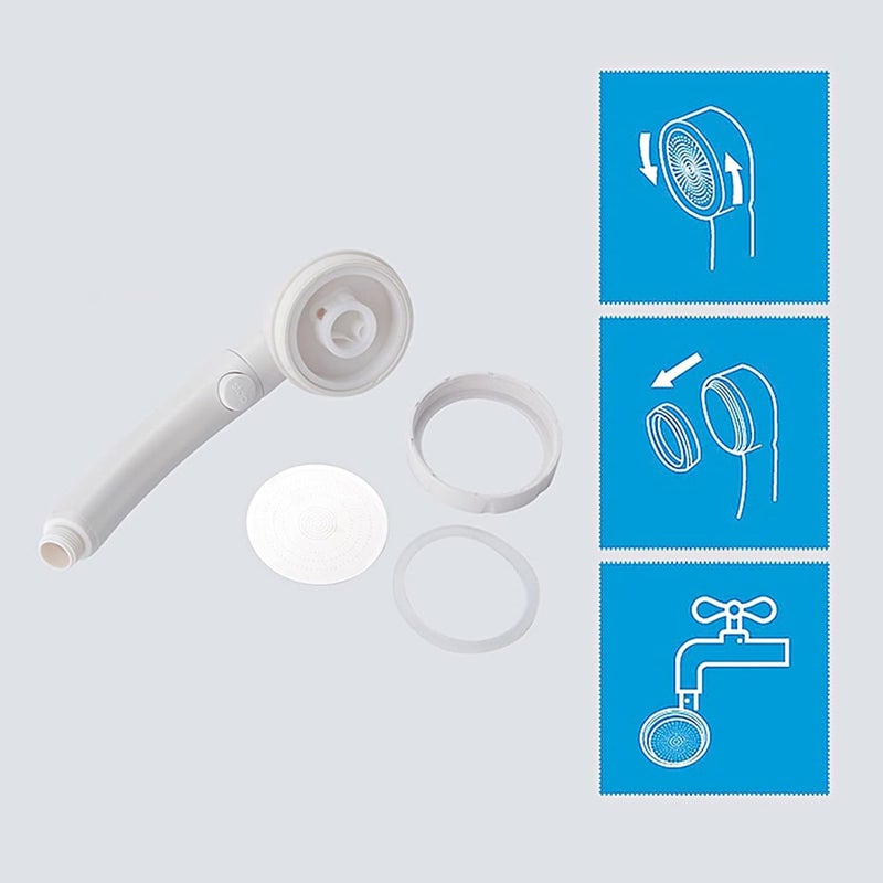 KAIYING High Pressure Handheld Shower Head with ON/OFF Pause Switch, 3 Spray Modes Shower Wand with Shut Off Button, Removable Camper Shower Head with Hose and Adjustable Angle Bracket (White) - Image 5