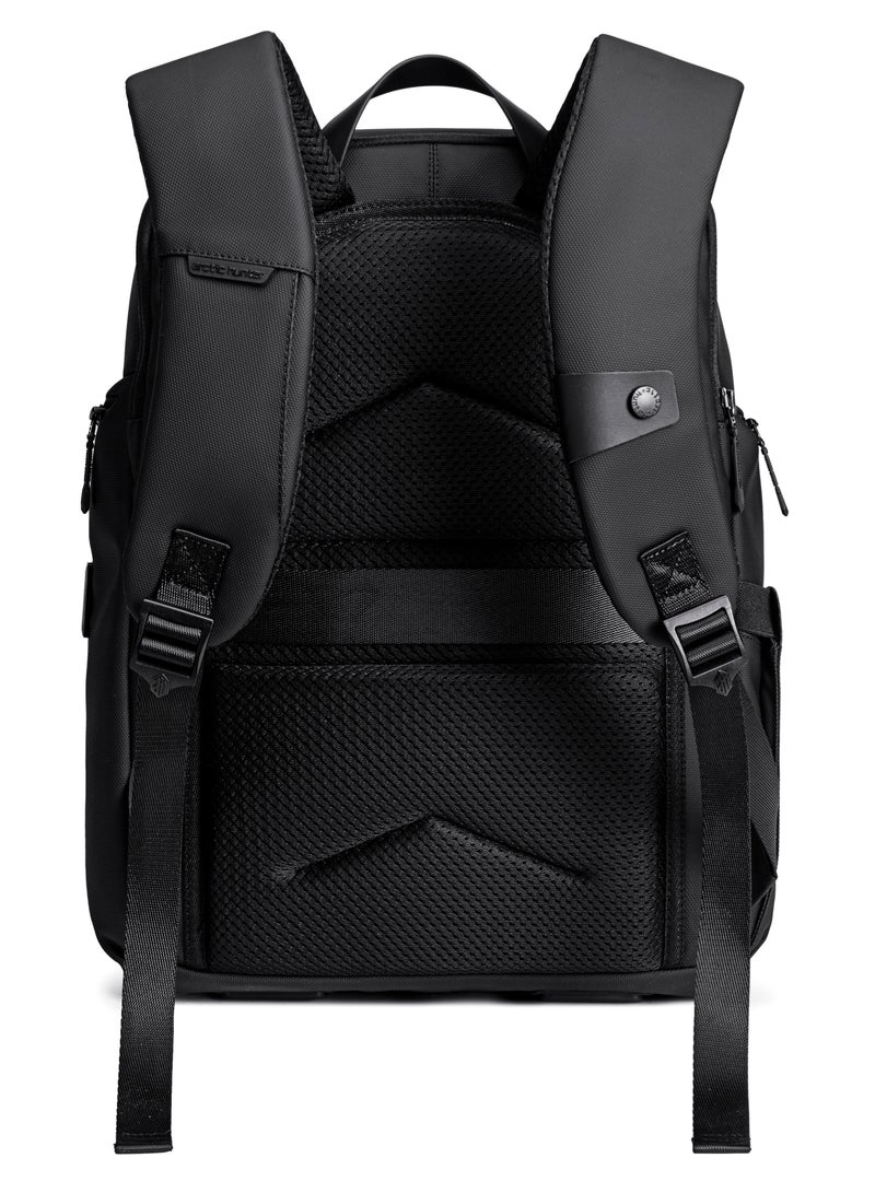 ARCTIC HUNTER Water Resistant Stylish Casual Backpack Anti-Theft Laptop Shoulder Backpack Bag with Built in USB/Earphone Port Travel College Daypack B00558 Black - Image 3