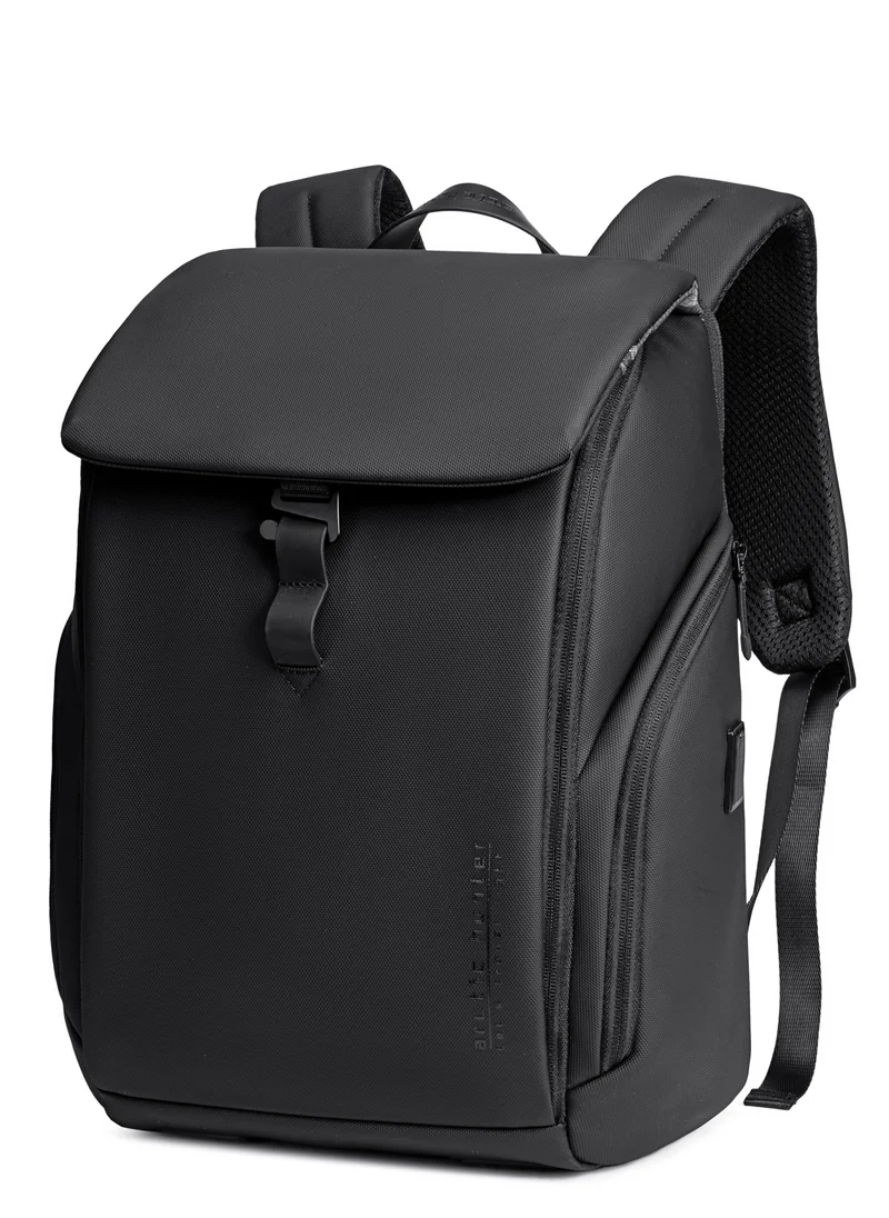 أركتيك هانتر Water Resistant Stylish Casual Backpack Anti-Theft Laptop Shoulder Backpack Bag with Built in USB/Earphone Port Travel College Daypack B00558 Black