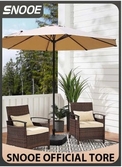 Snooe Outdoor Umbrella 2.6M Steel Pole UPF50+ Protection Large Sun Shade Balcony Parasol for Outdoor Garden Backyard （no base）  - Image 1