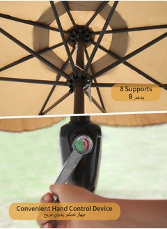 Snooe Outdoor Umbrella 2.6M Steel Pole UPF50+ Protection Large Sun Shade Balcony Parasol for Outdoor Garden Backyard （no base）  - Image 2