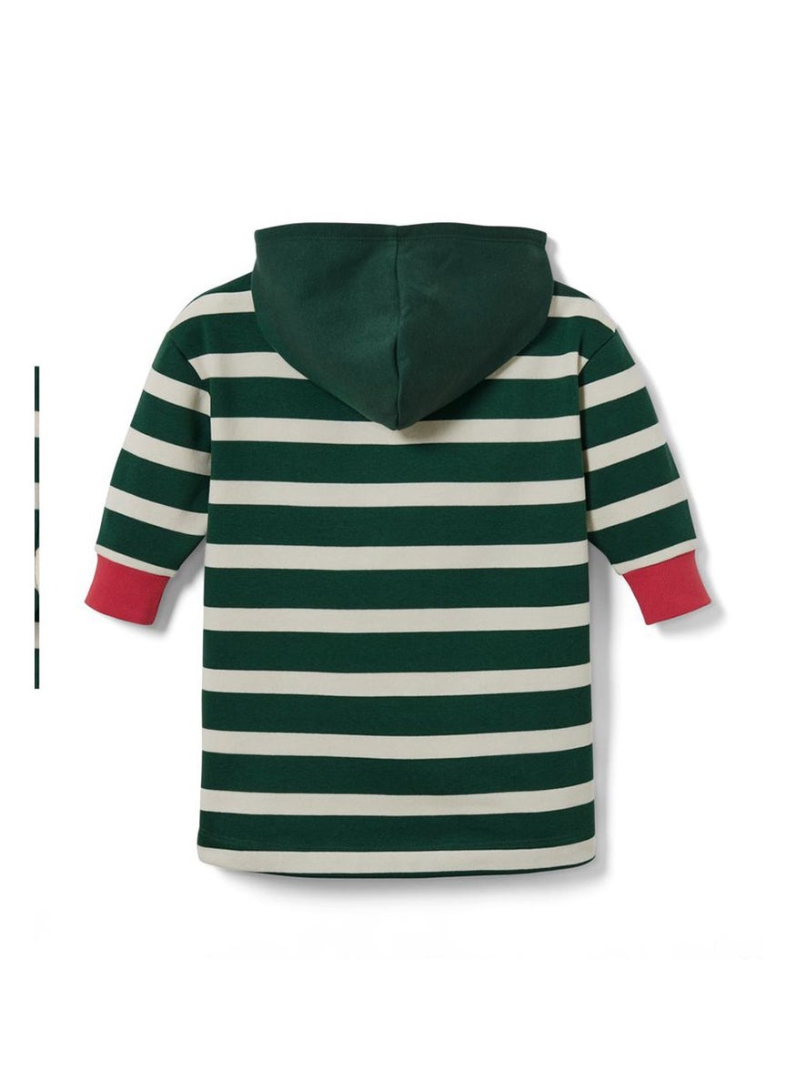 Tchibo Kids Girl Hooded Long Sleeve Sweatshirt, Dark Green  - Image 2