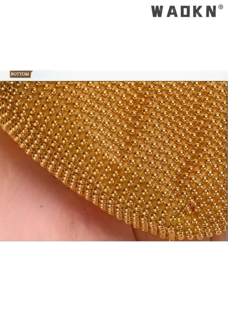 WAOKN Women's Gold Zipper Clasp Sequin Landmine Teardrop Evening Clutch, Japanese & Korean Style Sparkly Formal Party Handbag for Banquet, Wedding & Evening Events - Image 5