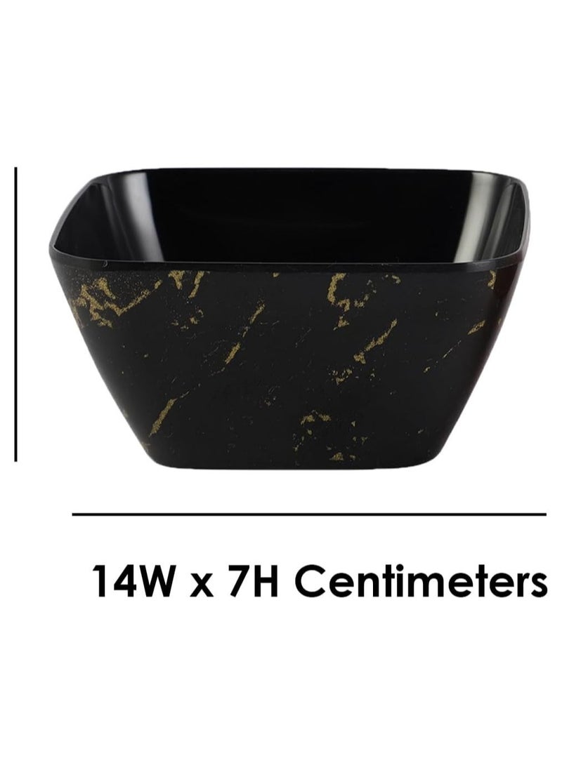 مجموعة أوعية الميلامين للحبوب، مجموعة أوعية الميلامين الكلاسيكية غير القابلة للكسر، مجموعة من 2 وعاء للإفطار والغداء والعشاء، آمنة للغسل في غسالة الأطباق باللونين الأسود والبني - Image 5