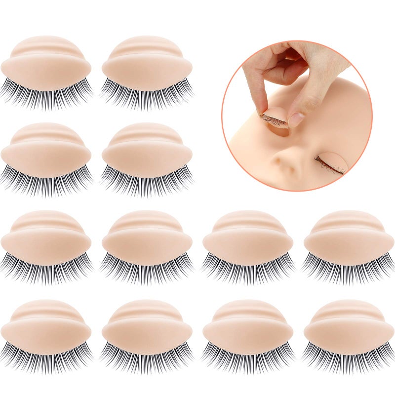 Maitys 2 Boxes 6 Pairs Replacement Eyelids for Lash Mannequin Head Removable Realistic Eyelids with Eyelash Mannequin Head for Makeup Training Practice Makeup Eyelash ExtensionsLight Color - Image 3