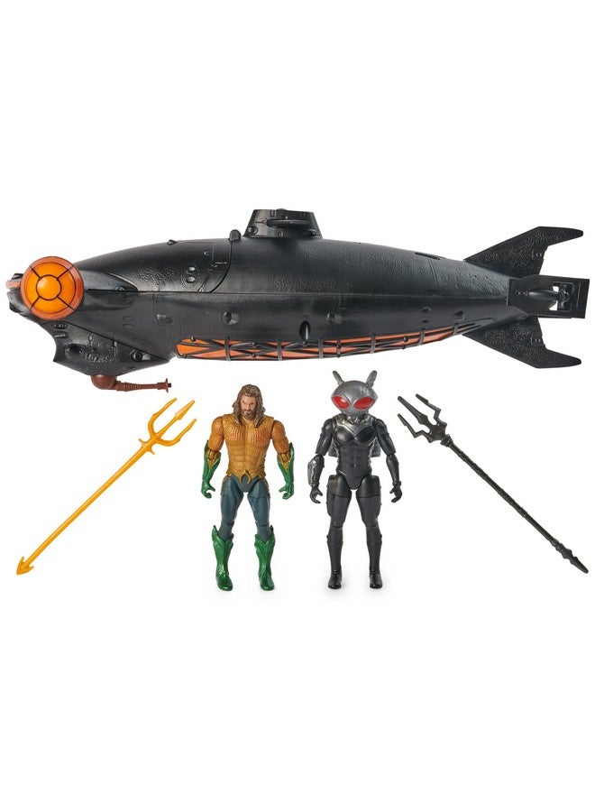 DC Comics DC Comics, Aquaman vs Black Manta Battle Set, 4-inch Action Figures, Manta Sub with Lights & Sounds, Collectible Superhero Kids Toys for Boys & Girls - Image 1