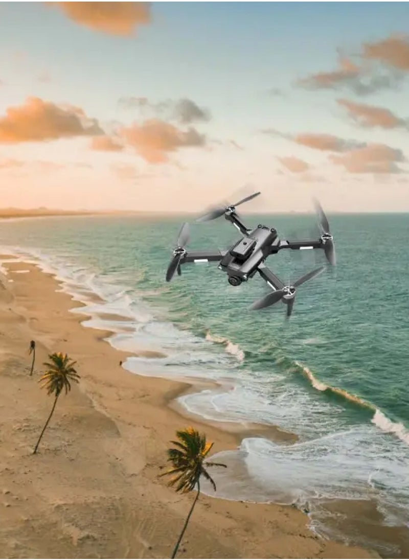 porodo - R/C Folding Drone With Brushless Motor and Infrared Obstacle Avoidance,50M Height,7KM/H Max Speed Suitable for Kids & Adult,Fast-Charge Tech,Versatile & Compact,6-Axis Gyro Stabilizer,360˚ Flip- Black - Image 1