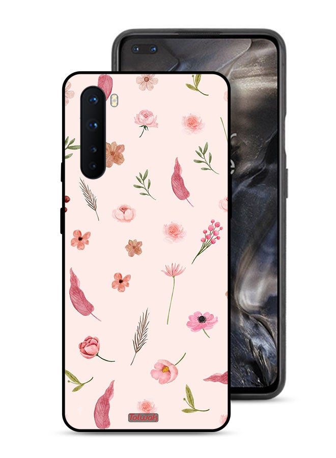 Tolwak OnePlus Nord Protective Case Cover Leaves And Roses Pattern - Image 1