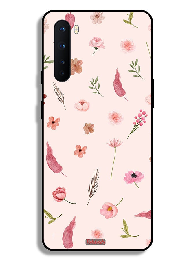 Tolwak OnePlus Nord Protective Case Cover Leaves And Roses Pattern - Image 2