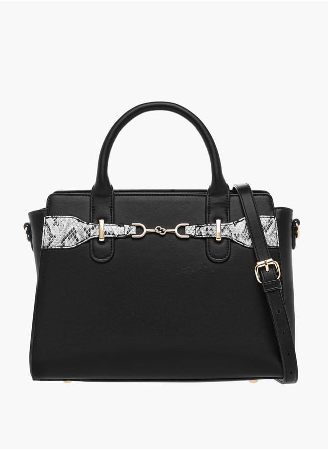 Celeste Animal Textured Tote Bag with Zip Closure and Handles  - Image 1