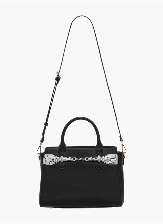 Celeste Animal Textured Tote Bag with Zip Closure and Handles  - Image 2