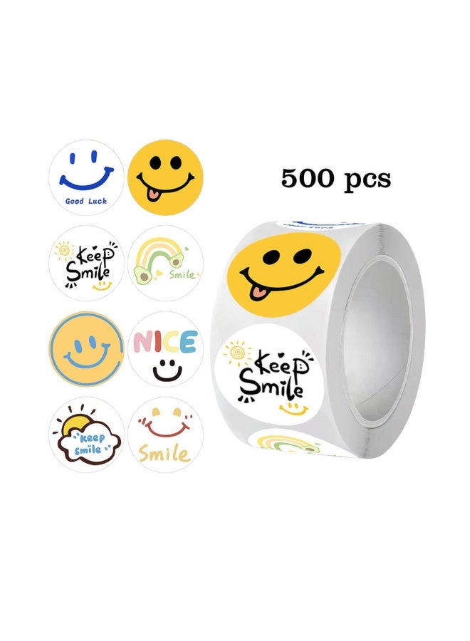 500 قطعة من الكرتون ملصقات الوجه الضاحك، لفة الحرف ديكور، ختم صندوق الهدايا، ملصقات مغلف ل الخردة الحجز، الحزب ديكور، لطيف وأسلوب بهيجة - Image 1