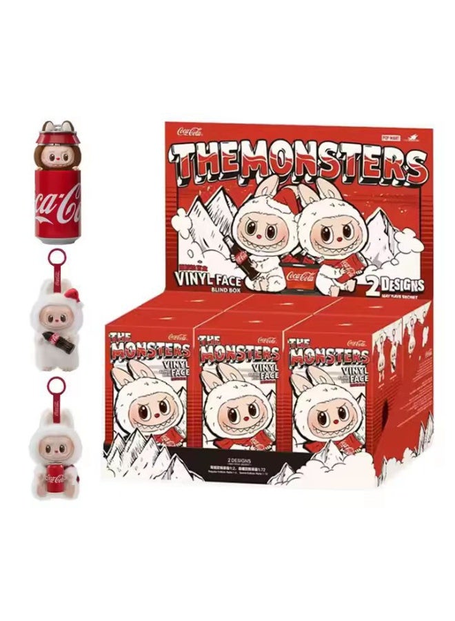 general Cola Labubu doll blind box three generations sitting Coca-Cola series pendant plush vinyl labubu blind box - Image 1