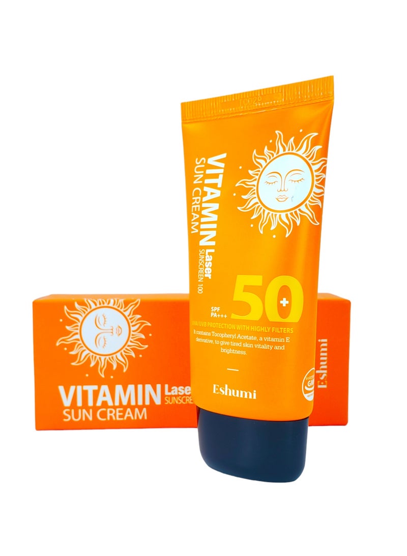 Eshumi KOREAN PRODUCT SUN CREAM - Vitamin laser sunscreen 100 SUN CREAM - SPF PA+++ UVA/UVB Protection with highly filters 70ml - Image 3