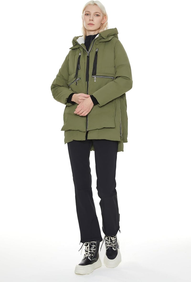 Orolay Women's Thickened Down Jacket in Green, Size L - Image 5