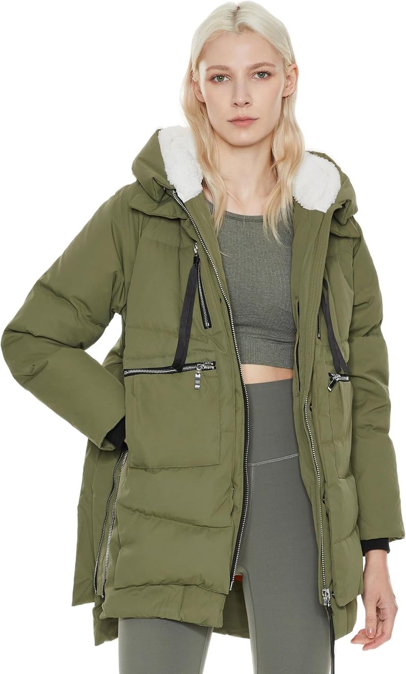 Orolay Women's Thickened Down Jacket in Green, Size L - Image 1