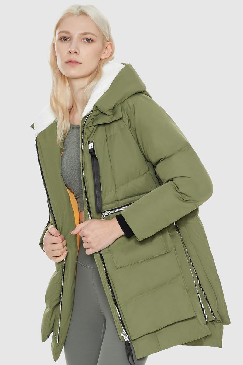 Orolay Women's Thickened Down Jacket in Green, Size L - Image 4