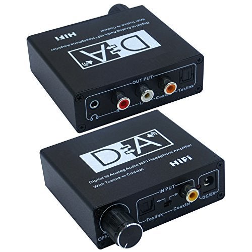 Tobo DAC Volume Adjustable Digital to Analog Optical Toslink to Analog HiFi Amplifier/Coaxial to Optical 3.5mm L/R Digital to Analog Audio Converter with Volume Control - TD-462H - Image 1