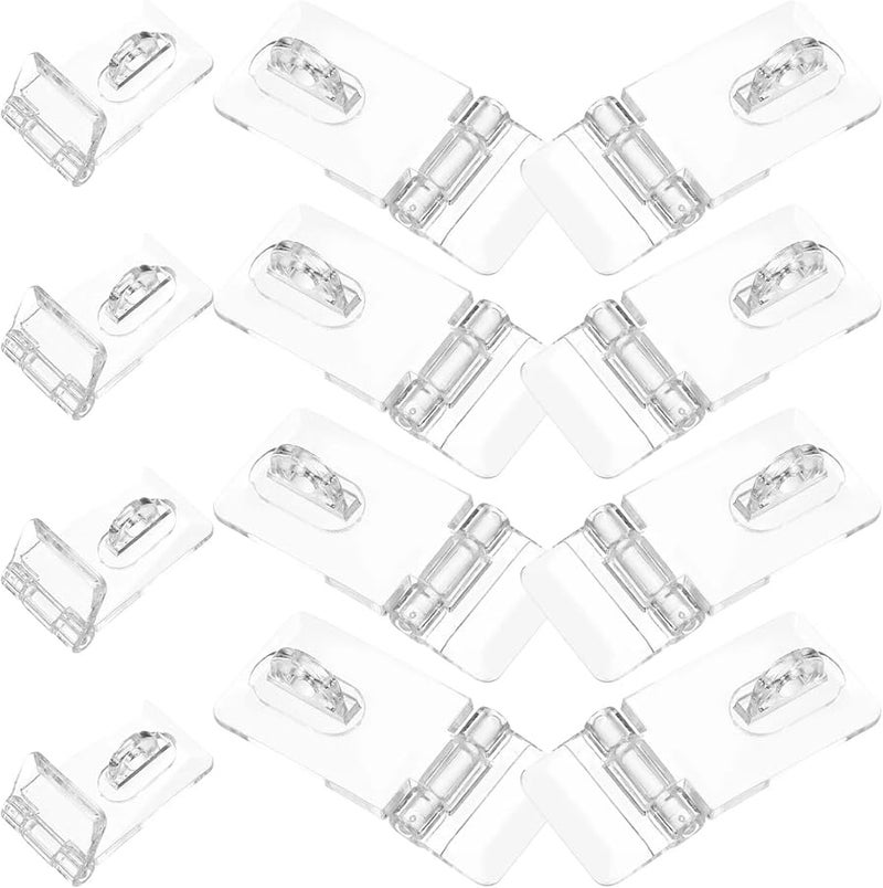 مفصلات أكريليك شفافة 48 قطعة قفل مزلاج صغير لخزانات العرض وصناديق المجوهرات وحاويات التخزين - Image 3