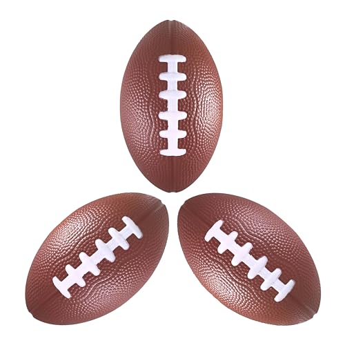 LMC Products 3 Pack of Mini Foam Footballs for Kids - Small, Tiny Football 4.75" in Length - Little Toy Football (Brown) - Image 1