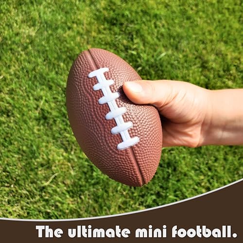 LMC Products 3 Pack of Mini Foam Footballs for Kids - Small, Tiny Football 4.75" in Length - Little Toy Football (Brown) - Image 2