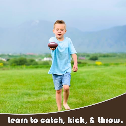 LMC Products 3 Pack of Mini Foam Footballs for Kids - Small, Tiny Football 4.75" in Length - Little Toy Football (Brown) - Image 4