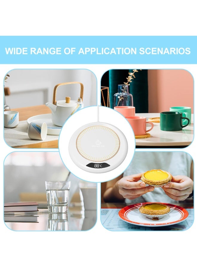 Smart Cup/Mug Warmer With 3 Temperature Setting, USB Beverage Plate With Auto Shut Off, Portable Size, Office Home Electric Coffee Warmer for Desk, Tea, Milk (White) - Image 4