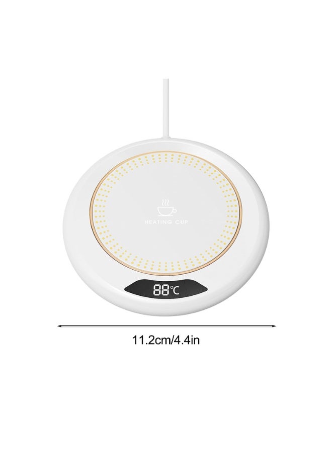 Smart Cup/Mug Warmer With 3 Temperature Setting, USB Beverage Plate With Auto Shut Off, Portable Size, Office Home Electric Coffee Warmer for Desk, Tea, Milk (White) - Image 5