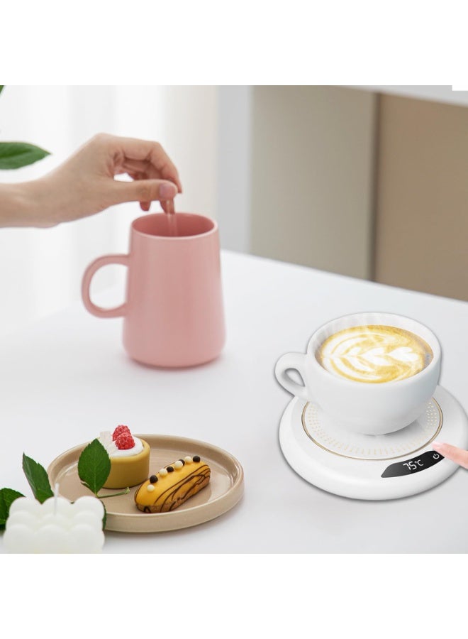 Smart Cup/Mug Warmer With 3 Temperature Setting, USB Beverage Plate With Auto Shut Off, Portable Size, Office Home Electric Coffee Warmer for Desk, Tea, Milk (White) - Image 3