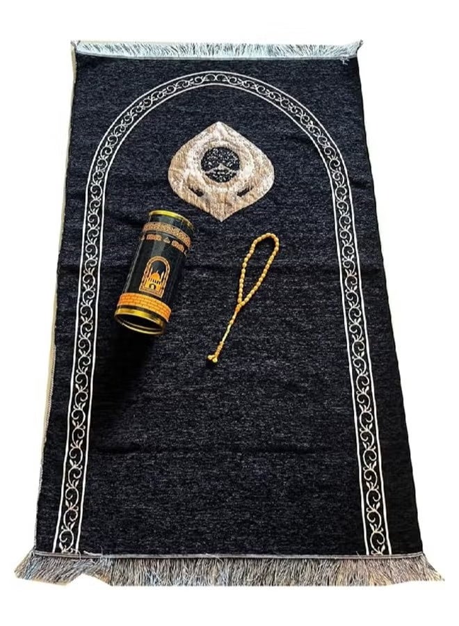 أرام سجادة صلاة قابلة للطي وخرزات صلاة بتصميم أنيق مع صندوق هدايا أسطواني للصلاة للرجال والنساء والأطفال  - Image 1