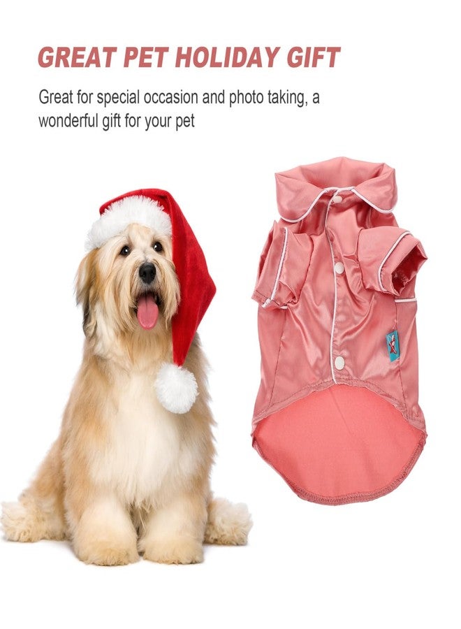 Balacoo Dog Silk Pajamas, Cozy Dog Pajamas Bathrobe, Lapel Dogs Sleepwear Clothes,Small Dogs Cats for All Season (L, Pink) - Image 3