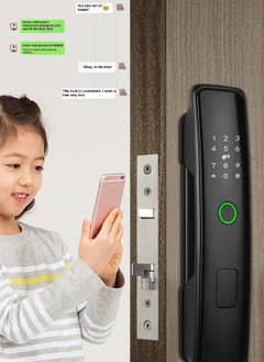 Glanfen Smart Door Lock, Electronic Door Lock with APP Control, Fingerprint/ Key/ IC Card, Biometric Smart Door Lock Keypad Deadbolt  - Image 5