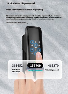 Glanfen Smart Door Lock, Electronic Door Lock with APP Control, Fingerprint/ Key/ IC Card, Biometric Smart Door Lock Keypad Deadbolt  - Image 3