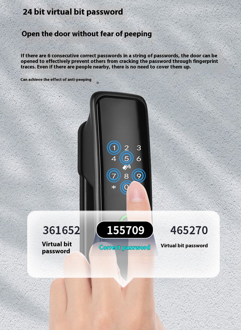 Glanfen - Smart Door Lock, Electronic Door Lock with APP Control, Fingerprint/ Key/ IC Card, Biometric Smart Door Lock Keypad Deadbolt - Image 1