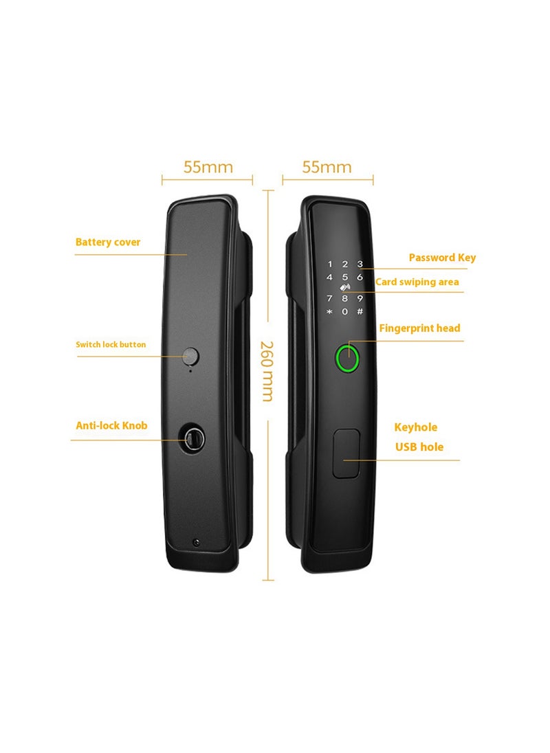 Glanfen - Smart Door Lock, Electronic Door Lock with APP Control, Fingerprint/ Key/ IC Card, Biometric Smart Door Lock Keypad Deadbolt - Image 1