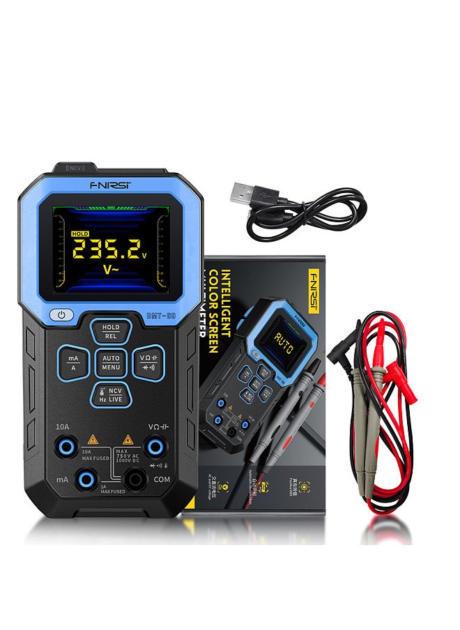 FNIRSI 10000 Counts Digital Multimeter 2.4-inch TFT Display Handheld Multimeter Professional True RMS Voltage Resistance Frequency Tester Temperature Measurement Meter with Automatic Shutdown Function  - Image 1