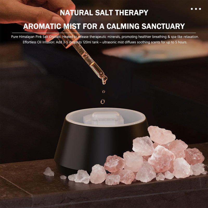 Holwim Flame Essential Oil Diffuser, Aromatherapy Diffuser with 7 Colors Firelight, Ultrasonic Cool Mist Mini Flame Humidifier Diffuser with Waterless Auto-Off & Timer for Home Office (Black) - Image 5