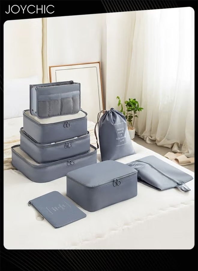 Joychic 8 Pcs packing cubes for suitcases Travel Cubes Packing Suitcase Organizer Bags Set Lightweight Essential Bag with Large Toiletries Clothes Shoes - Image 1
