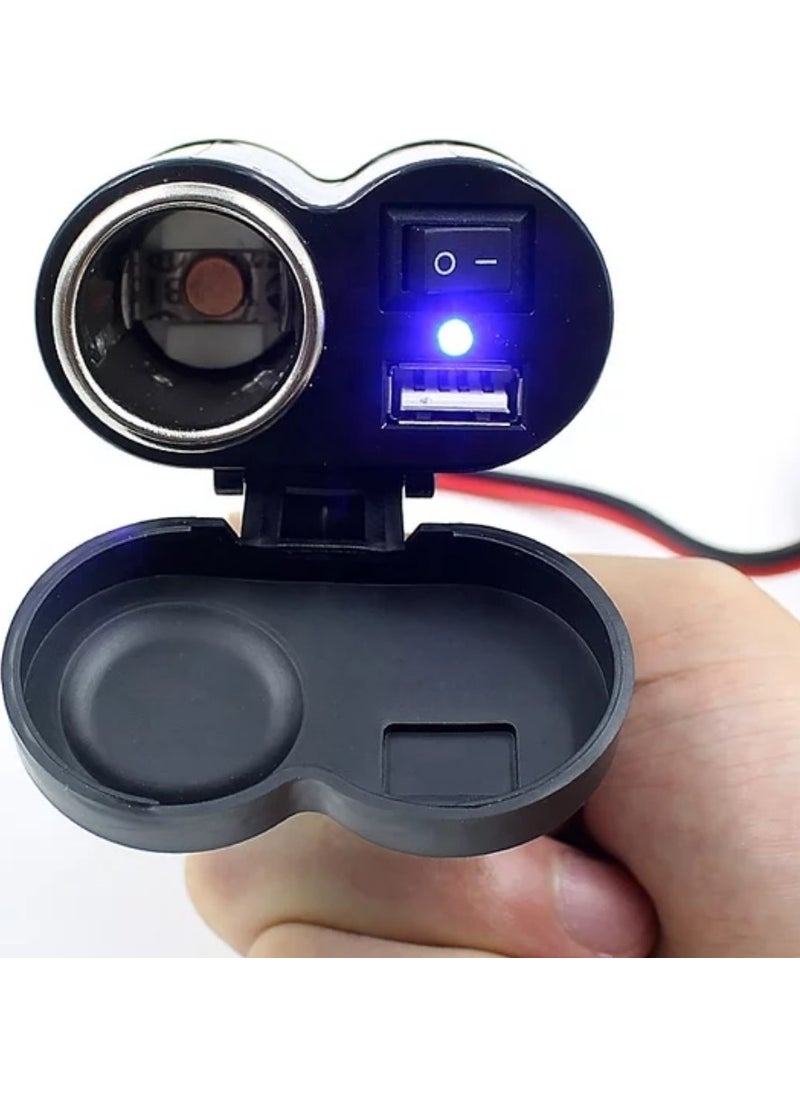 Autoline Motorcycle Cigarette Lighter/usb Charging Socket 12V  - Image 4