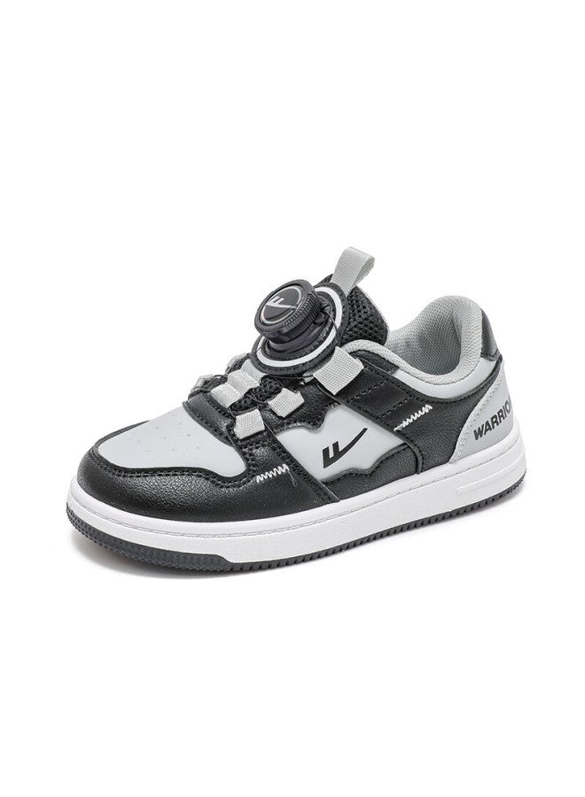 Boys' Soft Bottom Breathable Casual Low-top Sneakers Children's Sports Shoes Wz(cl)-0589 Black/gray Size 32