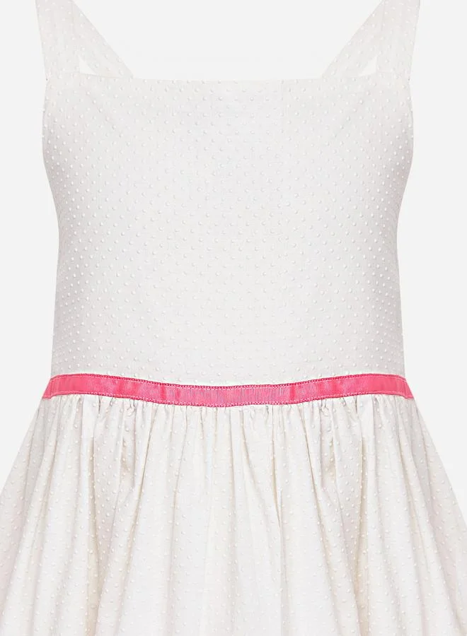 Styli Sleeveless Dobby Tiered Dress