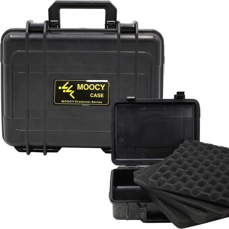 MOOCY 10" Small Hard Case with Customizable Foam Insert, 10.8x8.6x3.7 - Watertight Airtight Crush-Resistant Case for Pistol, Camera, Microphone & Electronics - Image 1