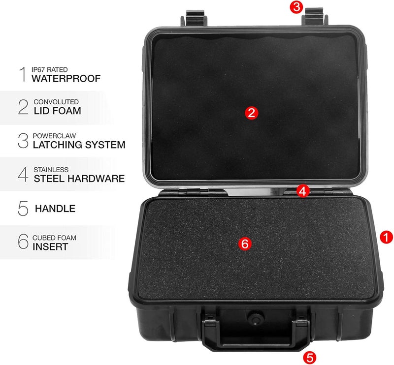 MOOCY 10" Small Hard Case with Customizable Foam Insert, 10.8x8.6x3.7 - Watertight Airtight Crush-Resistant Case for Pistol, Camera, Microphone & Electronics - Image 5