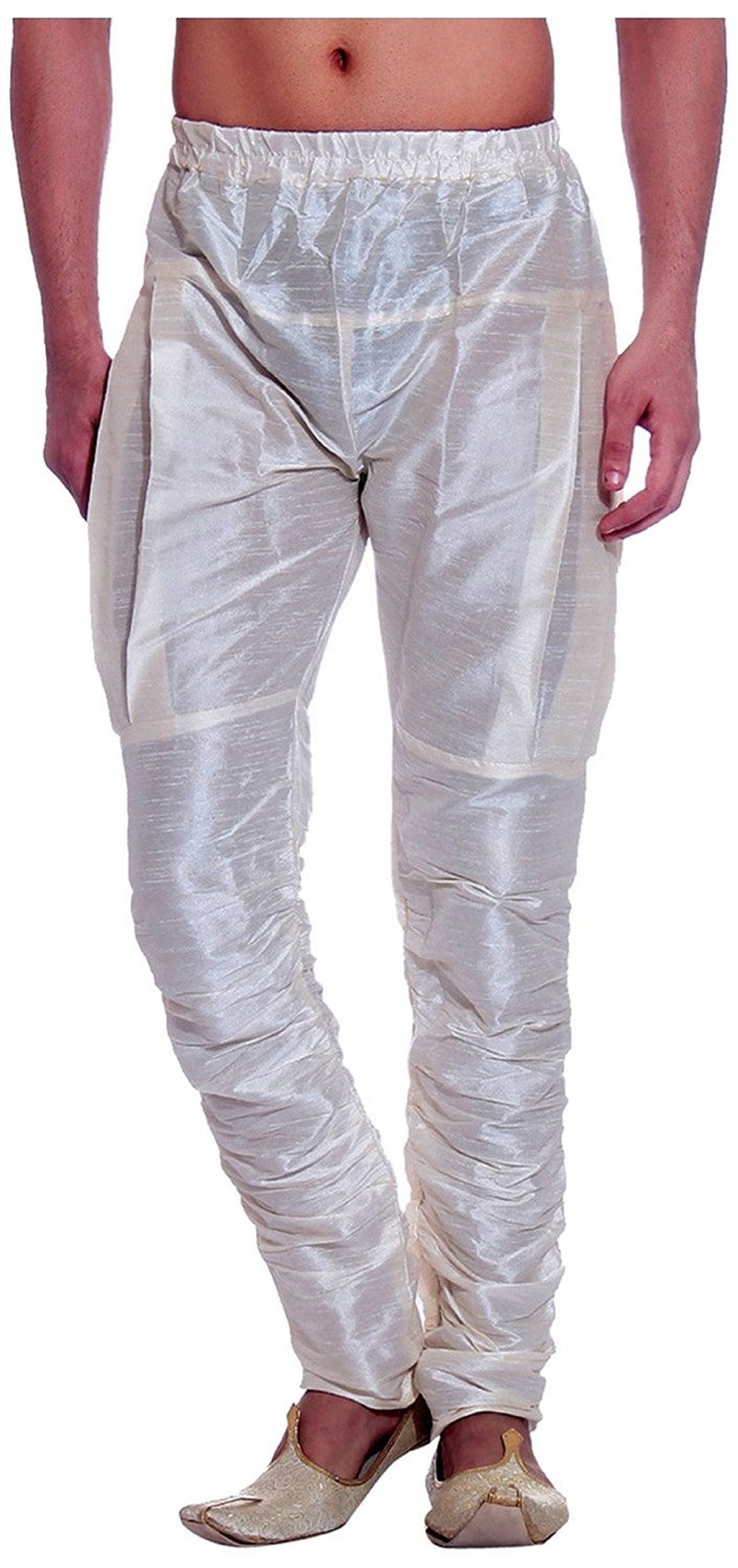 Royal Kurta Men's Silk Blend Harems Pant's (White) - Image 1