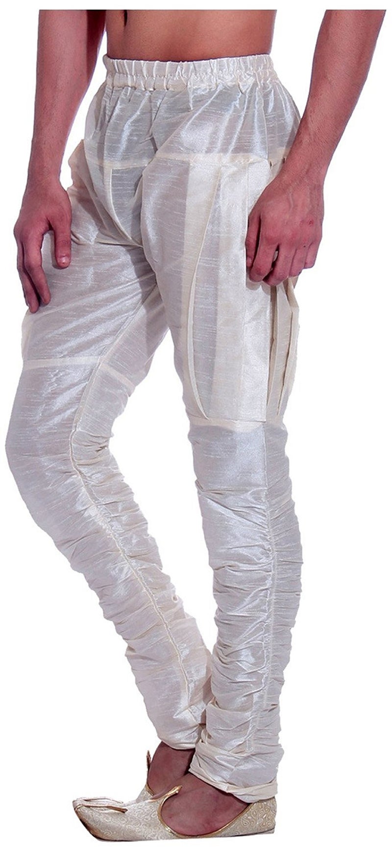 Royal Kurta Men's Silk Blend Harems Pant's (White) - Image 2
