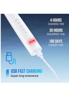 ABJ Rechargeable Dental Scaler Kit - 2 Electric Toothbrush & 1 Plaque Remover - Teeth Cleaning, Calculus Removal, Teeth Whitening Kit, Electric Teeth Cleaner, Oral Hygiene Set, Dental Instruments (White)  - Image 5