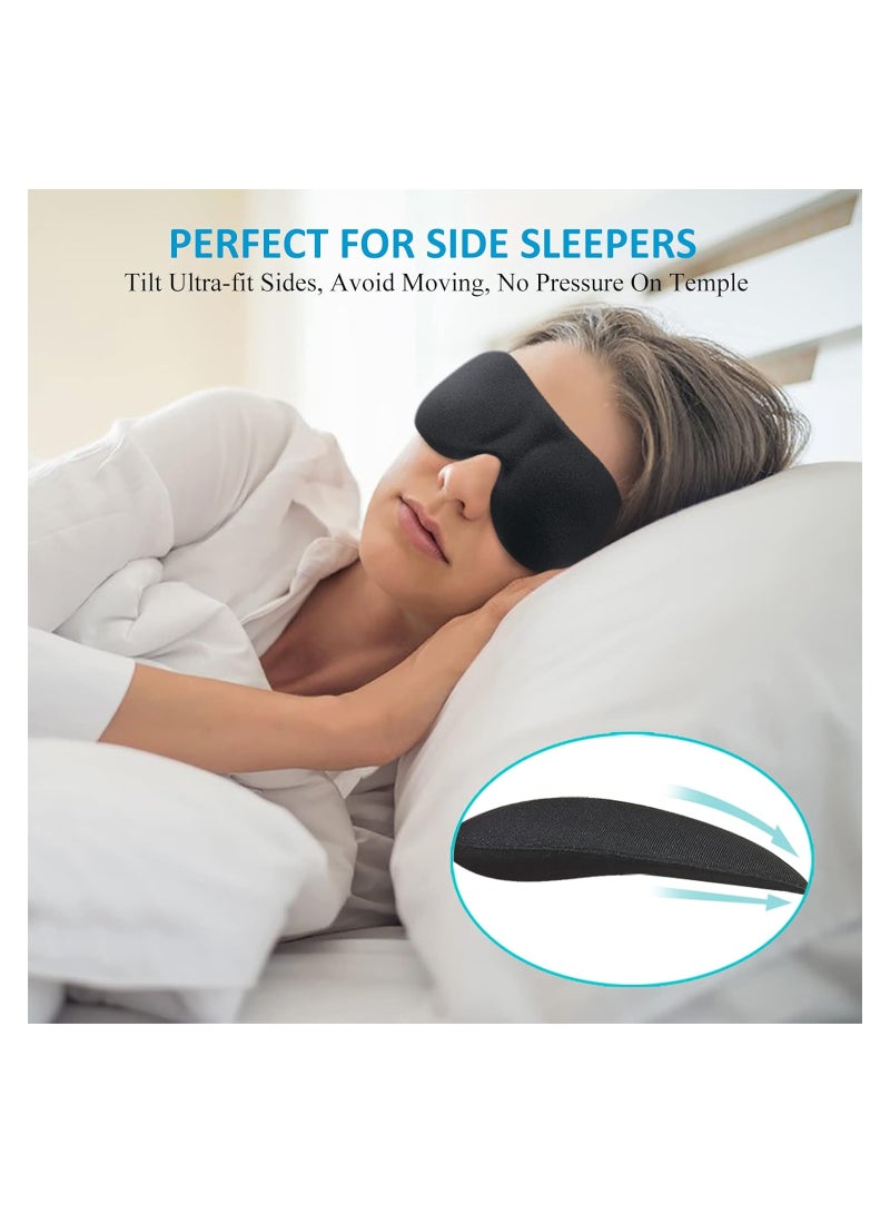 Sleep Mask for Side Sleeper 3 Pack, 100% Blackout 3D Eye Mask for Sleeping, Night Blindfold for Men Women